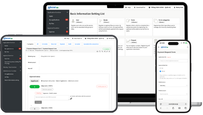 Jobcan software dashboard